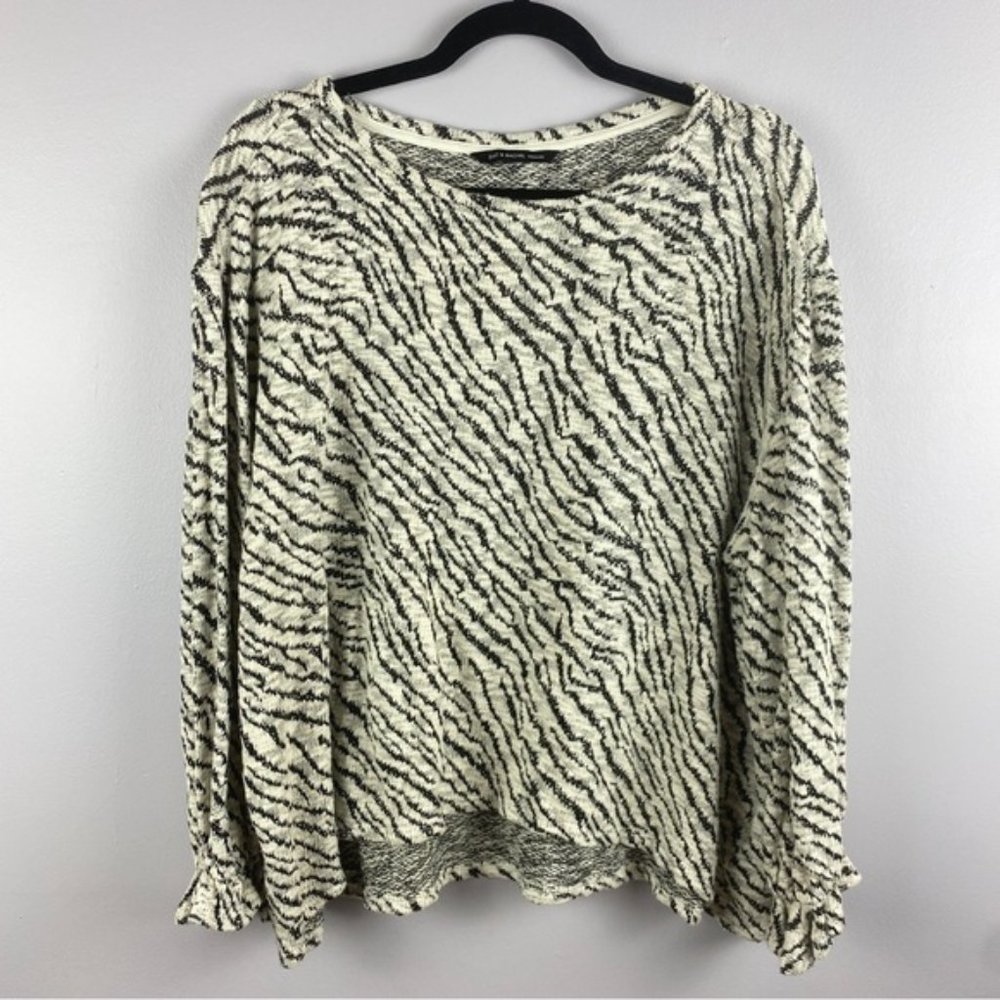 Zac&Rachel Zebra Print Cotton Blend Long Sleeve Sweater 2X - Picture 2 of 10
